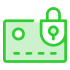 Icon of a card with a lock on it
