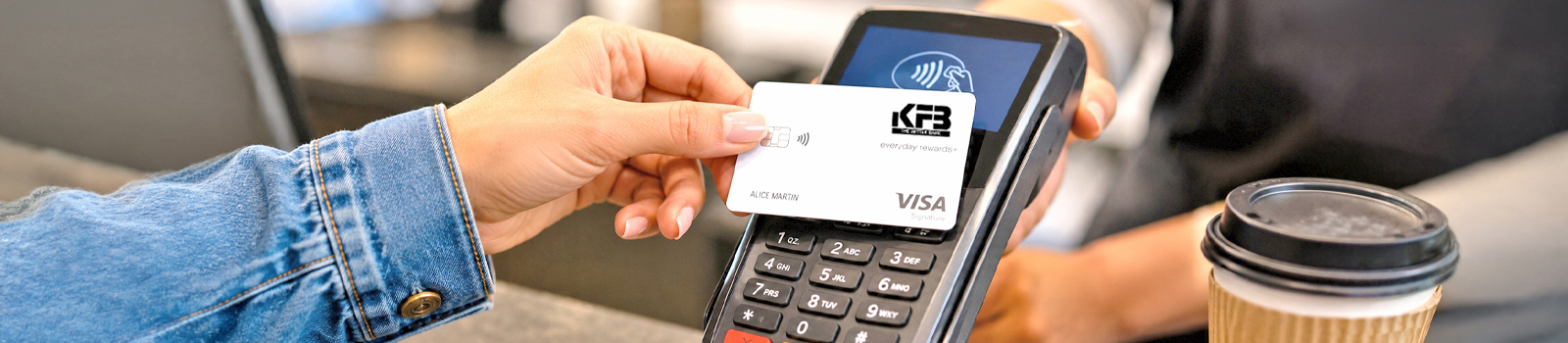 person using tap to pay