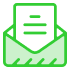 Icon of an open envelope and letter