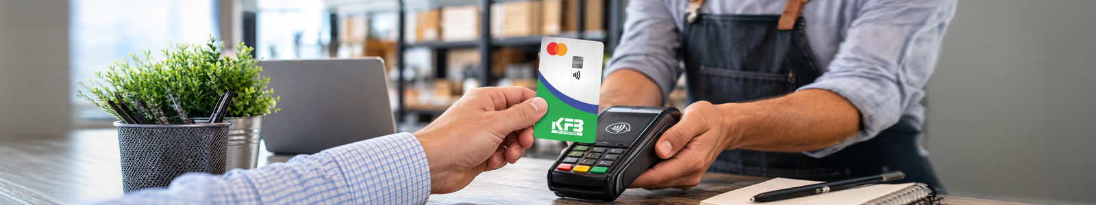 Person using tap to pay